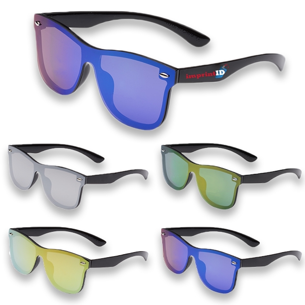 Mirrored metallic accent Sunglasses UV protection Sun glass - Image 1