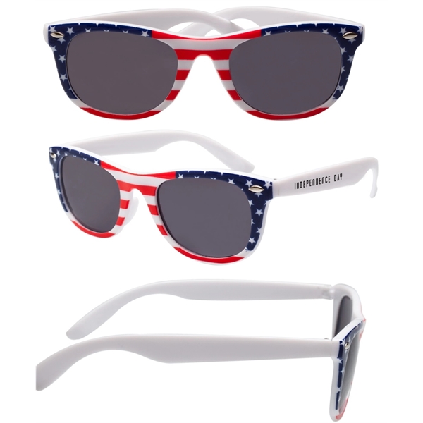 Patriotic USA Sunglass - Vintage American Flag Sunglasses - Image 1