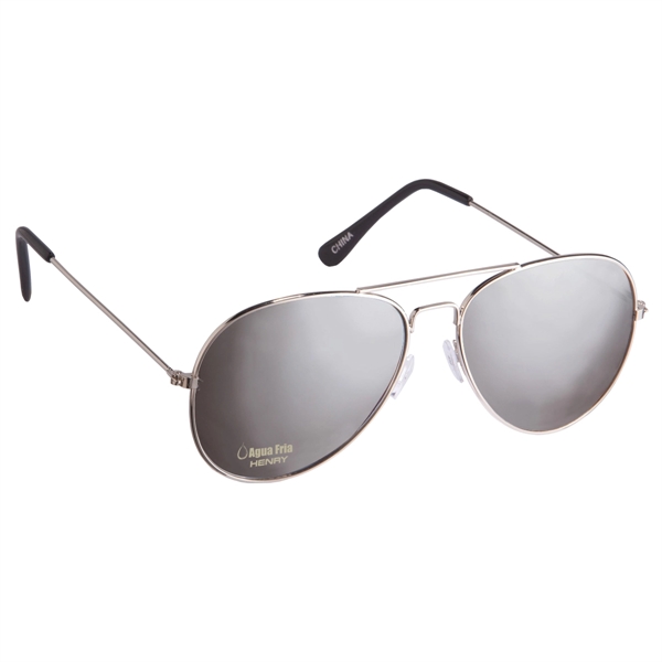 Color Mirrored Aviator Sunglasses - Image 2