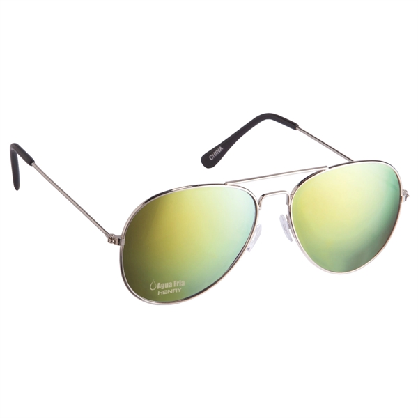 Color Mirrored Aviator Sunglasses - Image 4