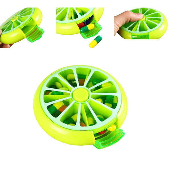 Mini Round Push Twist Pill Case 7 Compartments for Pocket an - Image 1