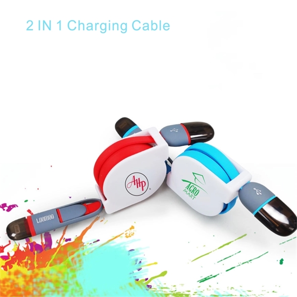 3.3Ft/1M 2-in-1 Retractable Charging Cable - Image 2