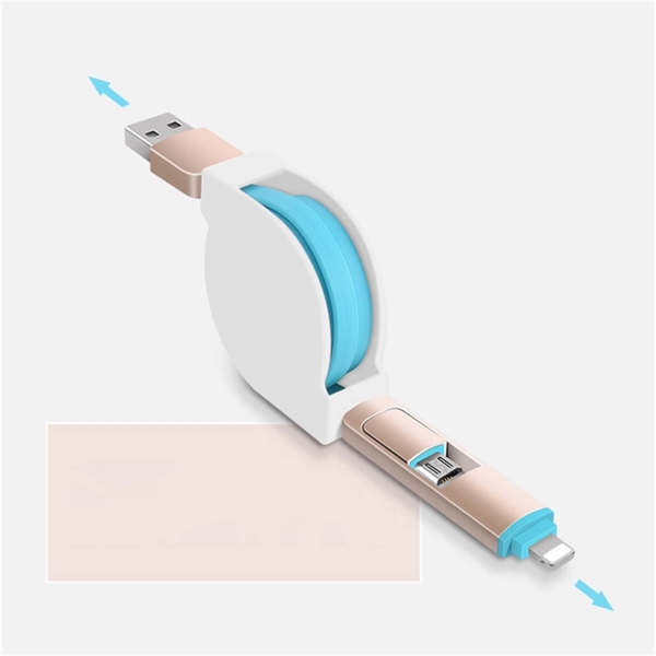 3.3Ft/1M 2-in-1 Retractable Charging Cable - Image 3