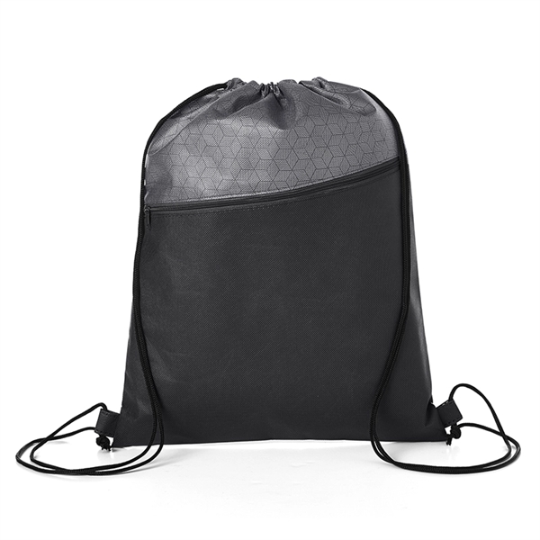 Hexagon Pattern Non-Woven Drawstring Backpack - Image 2