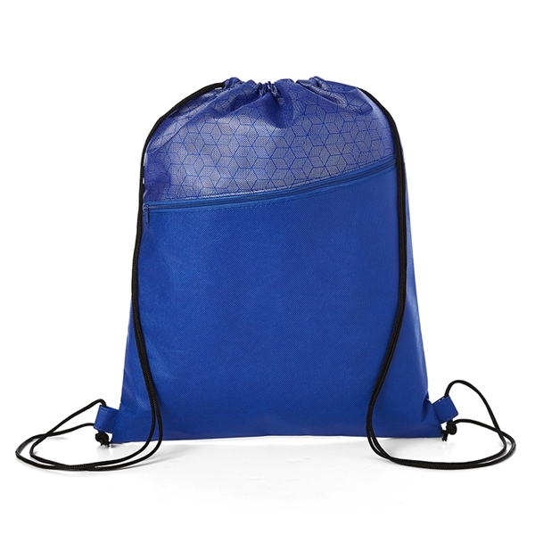 Hexagon Pattern Non-Woven Drawstring Backpack - Image 3