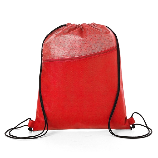 Hexagon Pattern Non-Woven Drawstring Backpack - Image 5