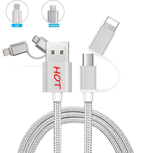 2 in 1 Nylon Braided Charging Cable