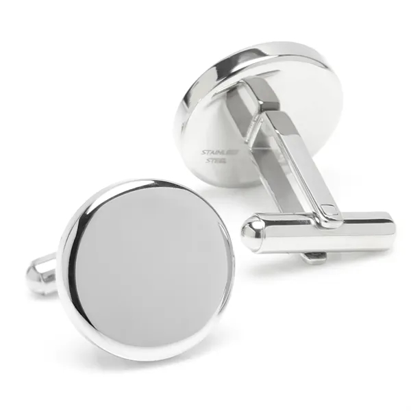 Stainless Steel Round Infinity Engravable Cufflinks - Image 2