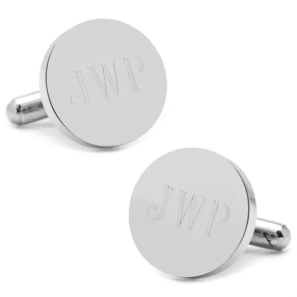 Stainless Steel Round Infinity Engravable Cufflinks - Image 4
