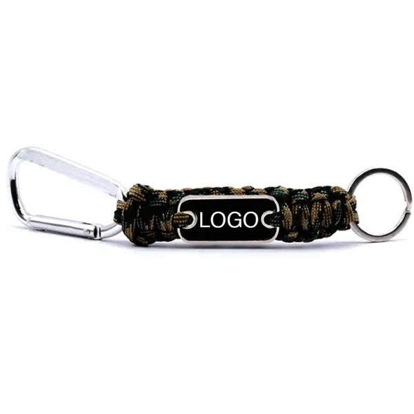 Tag Paracord Survival Rope Keychain with  Carabiner