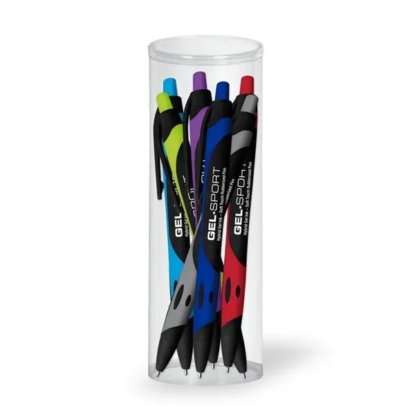 Gel Sport Rubberized Pen - 6 Pack Tube Set - Image 1
