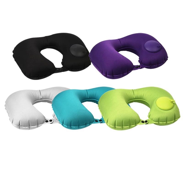 Press Type Inflatable U Shape Travel Air Pillow - Image 2