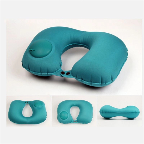 Press Type Inflatable U Shape Travel Air Pillow - Image 4