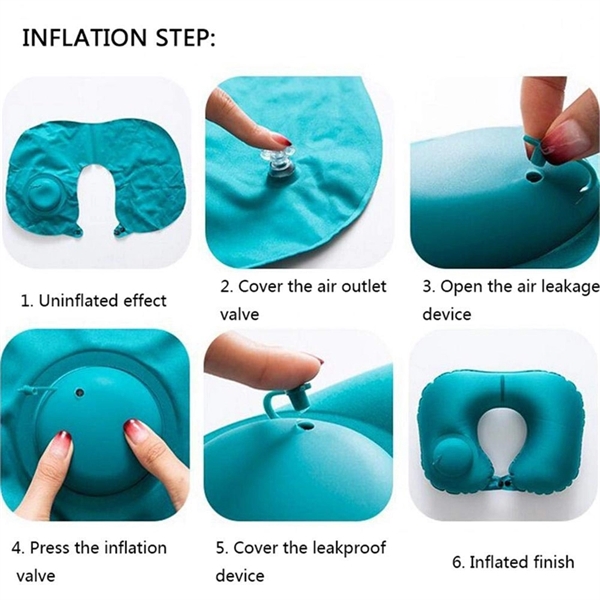 Press Type Inflatable U Shape Travel Air Pillow - Image 9