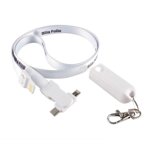 3 In One Neck Lanyard USB Phone Charging Charger - Image 1