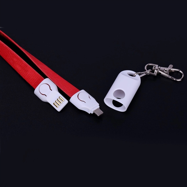 2 In One Neck Lanyard USB Phone Charging Charger - Image 13