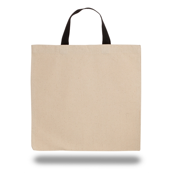 Canvas Tote Bag w/ Contrasting Web Handles 14" X 14" Bags - Image 3
