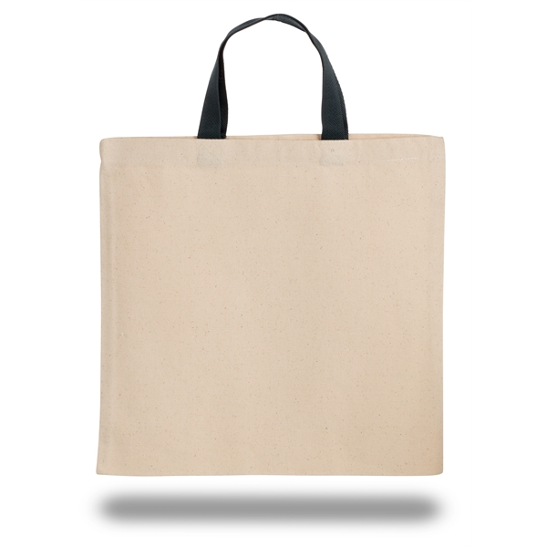 Canvas Tote Bag w/ Contrasting Web Handles 14" X 14" Bags - Image 4