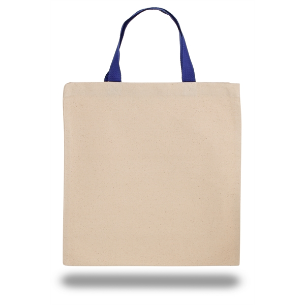 Canvas Tote Bag w/ Contrasting Web Handles 14" X 14" Bags - Image 5