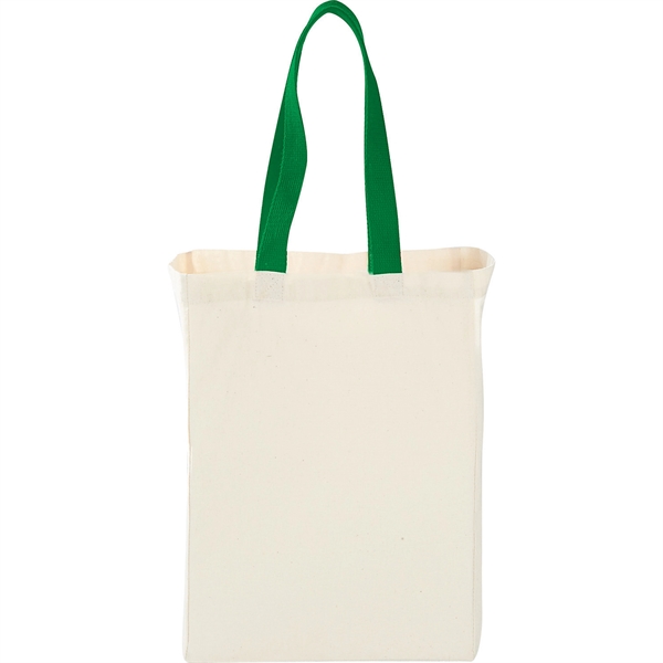 Grocery Canvas Tote bag w/ colored handles 10" x 14" x 5"G - Image 3