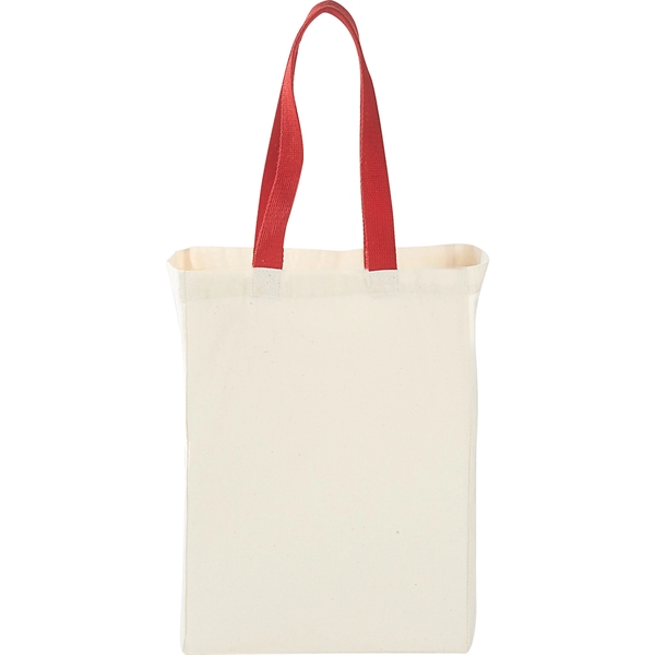 Grocery Canvas Tote bag w/ colored handles 10" x 14" x 5"G - Image 5