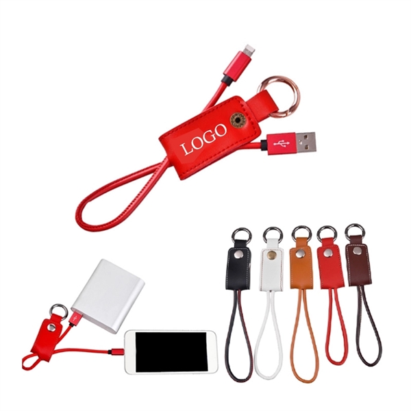 Leather Keychain Phone Cable - Image 3