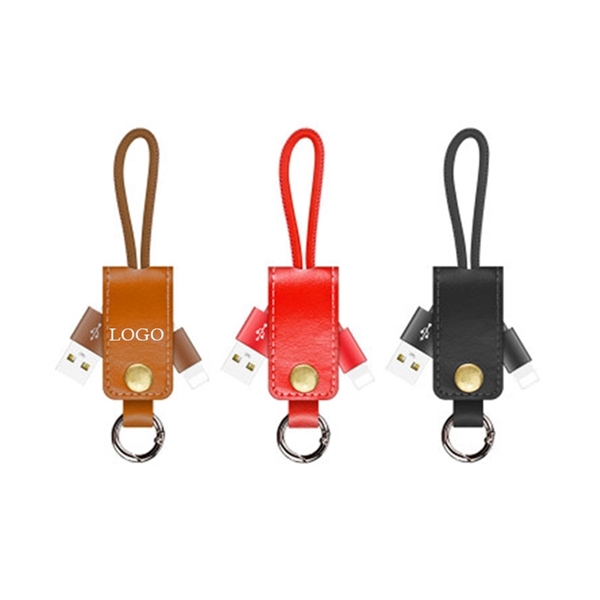 Leather Keychain Phone Cable - Image 4
