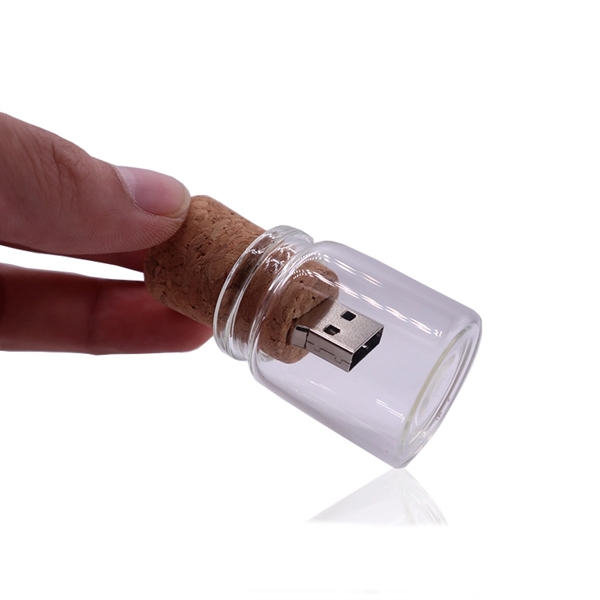 8GB USB 2.0 Glass Drift Bottle with Cork USB Flash Drive Gla - Image 2
