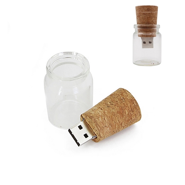 8GB USB 2.0 Glass Drift Bottle with Cork USB Flash Drive Gla - Image 5