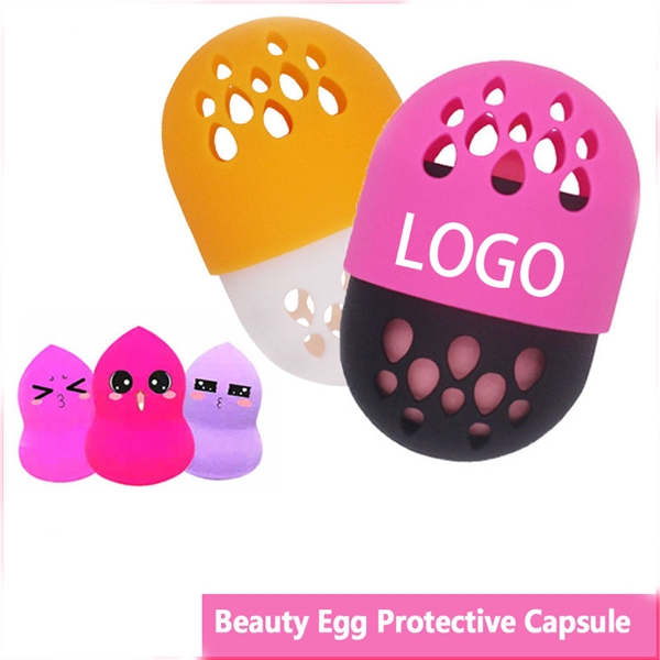 Cosmetic Blender Sponge Case Puff Egg Soft Silicone Holder - Image 2