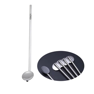8 In Stainless Steel Cocktail Straw Spoon