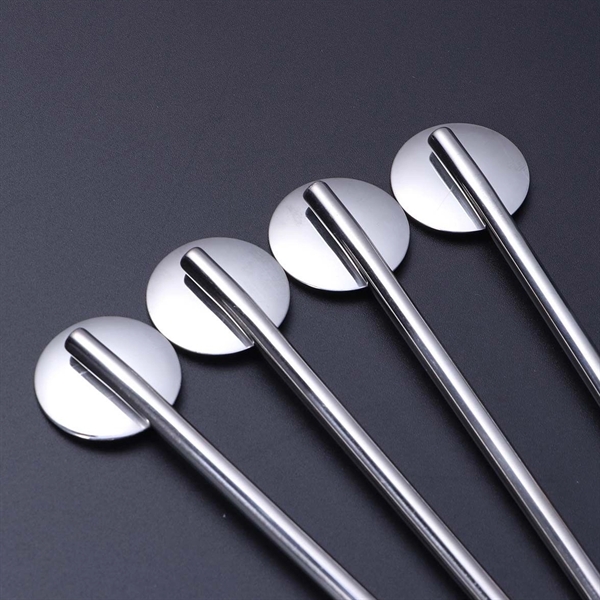 8 In Stainless Steel Cocktail Straw Spoon - Image 4