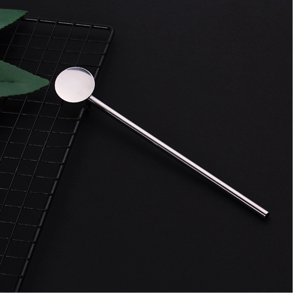 8 In Stainless Steel Cocktail Straw Spoon - Image 5