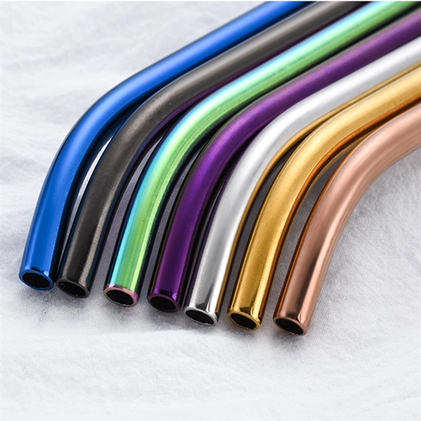 2 in 1 Metal Bent Straw Spoon Stirrers - Image 4