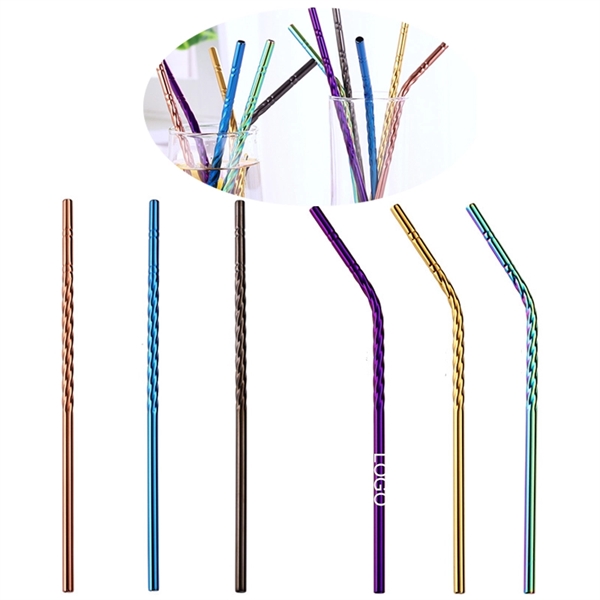 8 In Stainless Steel Drinking Straws - Image 1