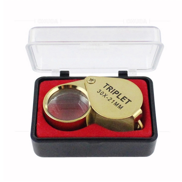 30X Metal Foldable Jewelry Loupe Golden Magnifier - Image 2