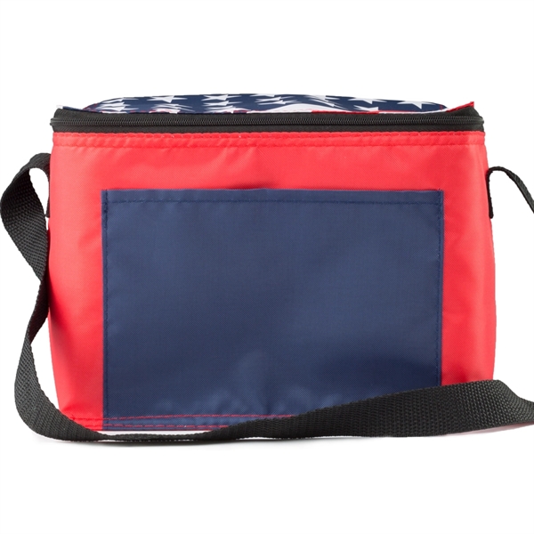 American Flag - Insulated Two tone Lunch Bag w/ Front Pocket - Image 3