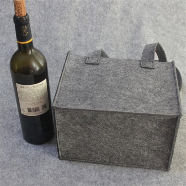 6 Packed Felt Wine Bottle Bag, Gift Wine Packaging Bag - Image 2