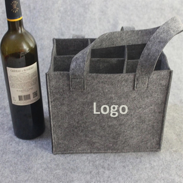 6 Packed Felt Wine Bottle Bag, Gift Wine Packaging Bag - Image 3
