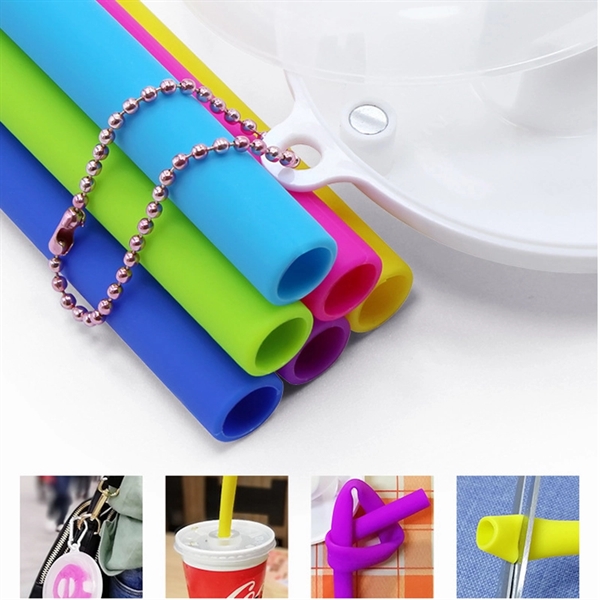 Creative Silicone Straw In Round Magnetic Travel Case - Image 6