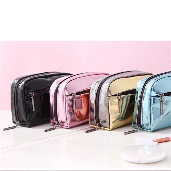 Waterproof  PU Leather Cosmetic  Bags Makeup Pouches Toiletr - Image 2