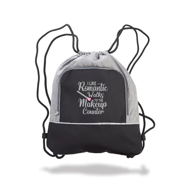 Seville Two Tone Polyester Drawstring Backpack - Image 2