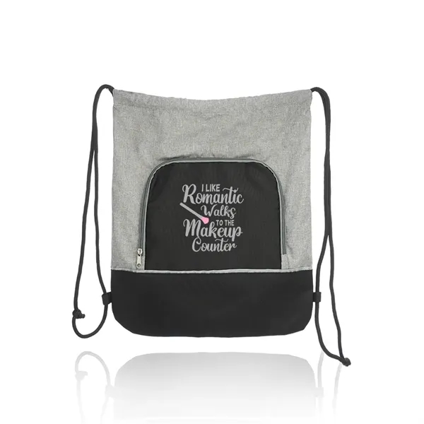Seville Two Tone Polyester Drawstring Backpack - Image 3