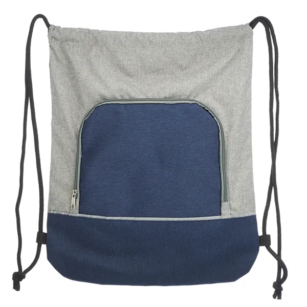 Seville Two Tone Polyester Drawstring Backpack - Image 8