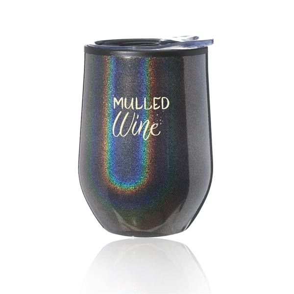 12 oz. Iridescent Stemless Wine Glass with Lid - Image 2