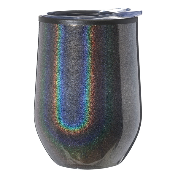 12 oz. Iridescent Stemless Wine Glass with Lid - Image 5