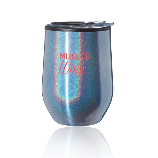 12 oz. Iridescent Stemless Wine Glass with Lid - Image 7