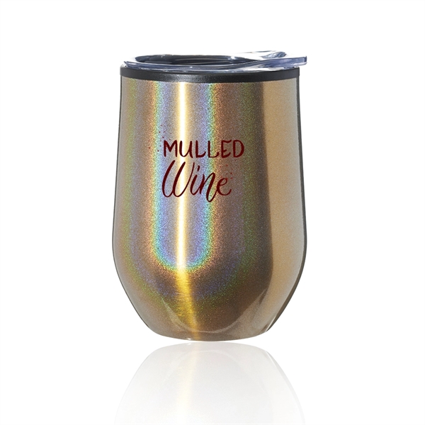 12 oz. Iridescent Stemless Wine Glass with Lid - Image 10