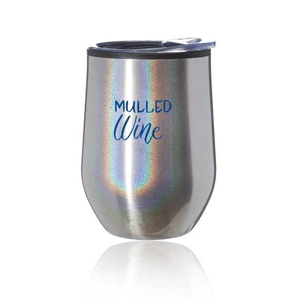 12 oz. Iridescent Stemless Wine Glass with Lid - Image 16