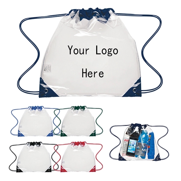 Clear Drawstring Backpack - Image 1